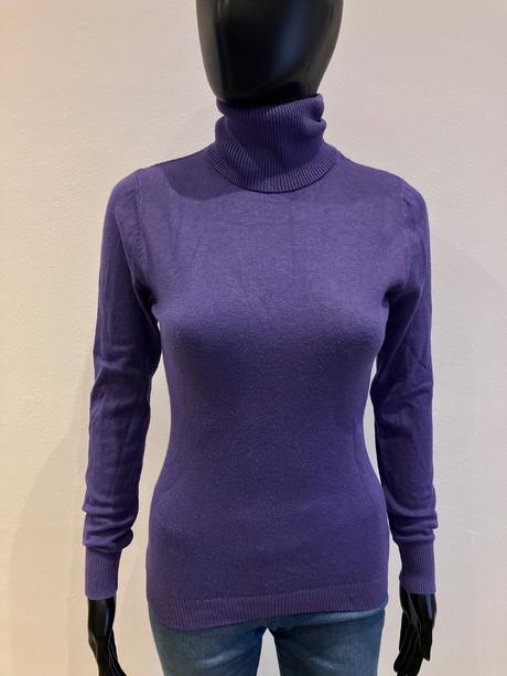 Dámsky fialový rolák, tu,m