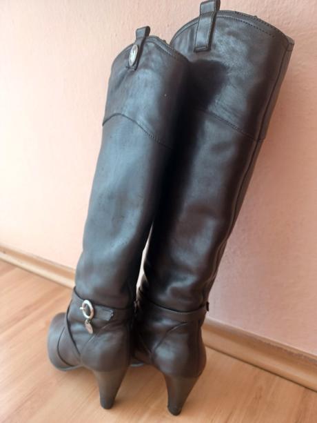 Čierne kožené čižmy, 37