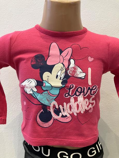 Dievčenské  tričko tmavoružové minnie (9-12 mes.), disney,80