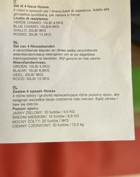 Sada gúm na cvičenie - 4 kusy, 