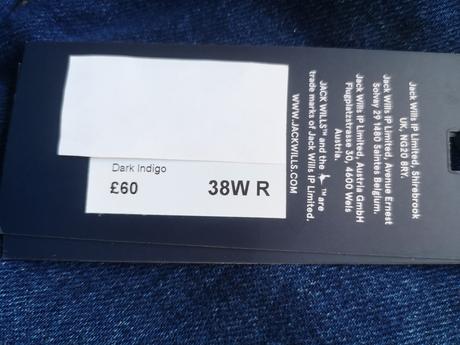 Jack wills pánske rifle veľkost 38w 32l, xxl