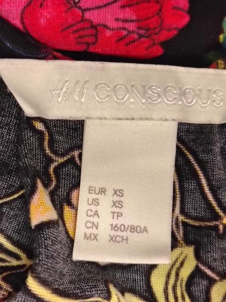 Dámsky čierny kvetinový top, h&m, xs, s, h&m,xs