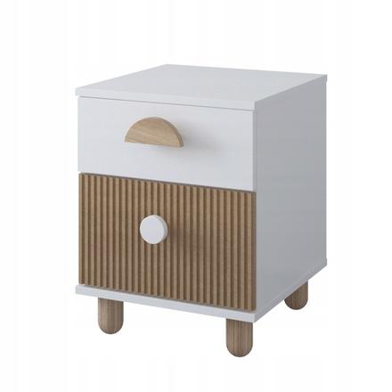 Nočný stolík loft, biely,