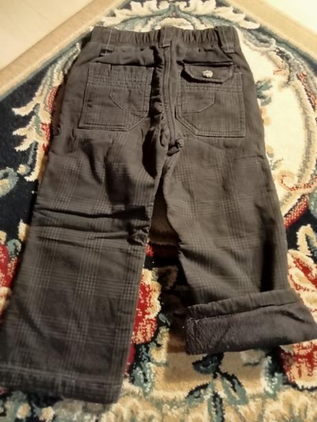 Pekné káro nohavice podšité flisom, 98