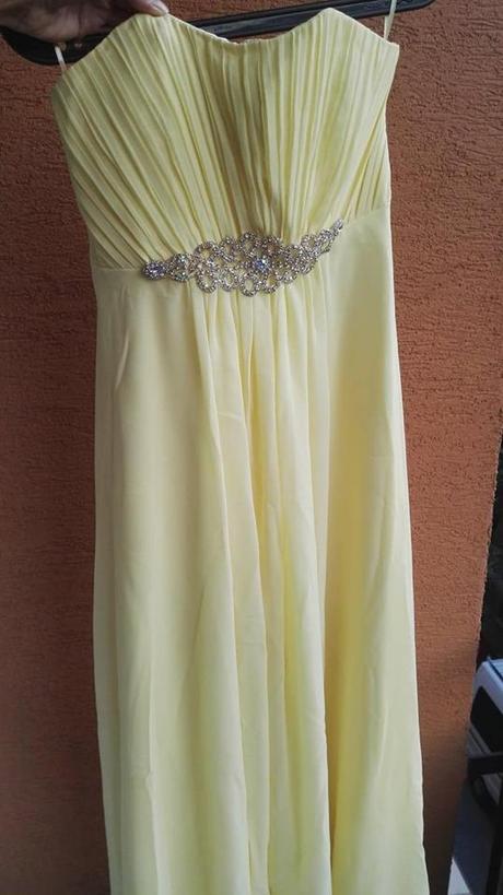 Pastelové, jasné, žlté šaty 38, 38