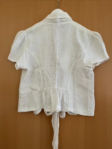 Bieľa ľanová blúzka/košielka, s