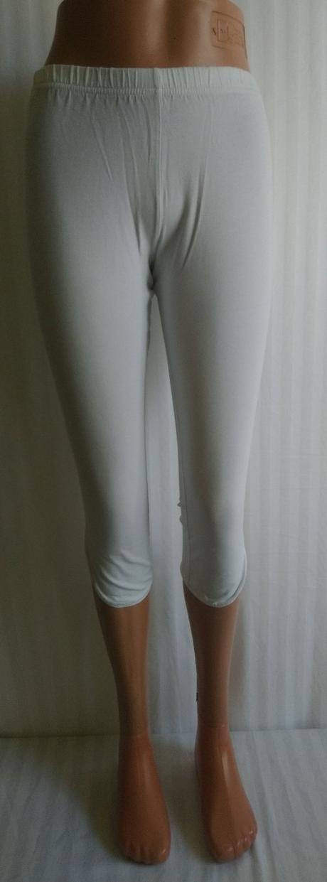 Dámske biele 3/4 legíny, chris line, s