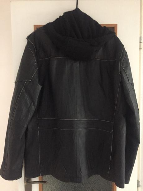 Kožené sako s kapucňou, xl