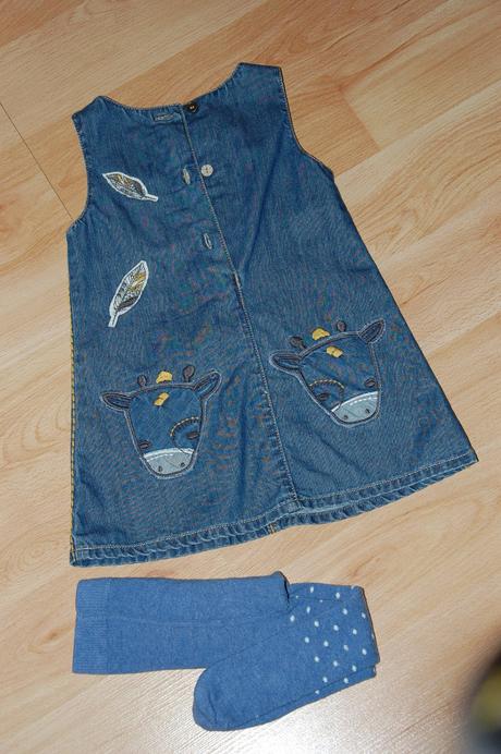 Žirafkové riflové šatôčky a pančušky, next,80