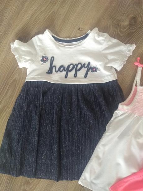 Krásne šaty plus 2tričká, 86–98