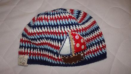 Háčkovaná námornícka čiapočka 3/5 rokov, 110