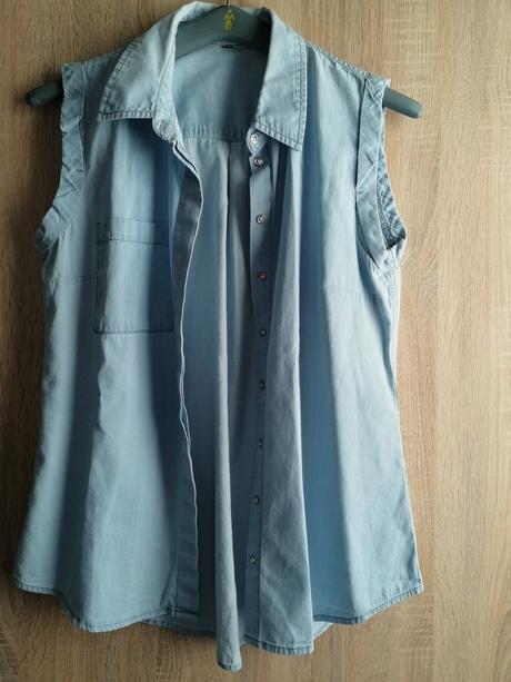 Bavlnená rifľová blúzka, h&m,l