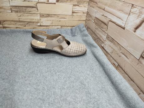 Rieker 36 - šedé kožené sandále, rieker,36