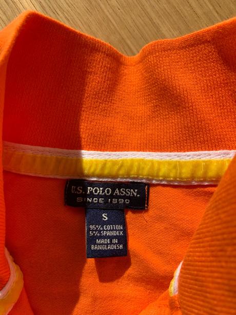 U.s. polo tricko oranžové s golierom s, s