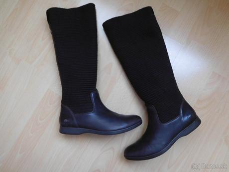Lacoste 37,5 v-dámske kožené čižmy, lacoste,37