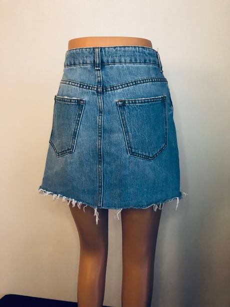 Trendová rifľová minisukňa bershka vintage, bershka,34