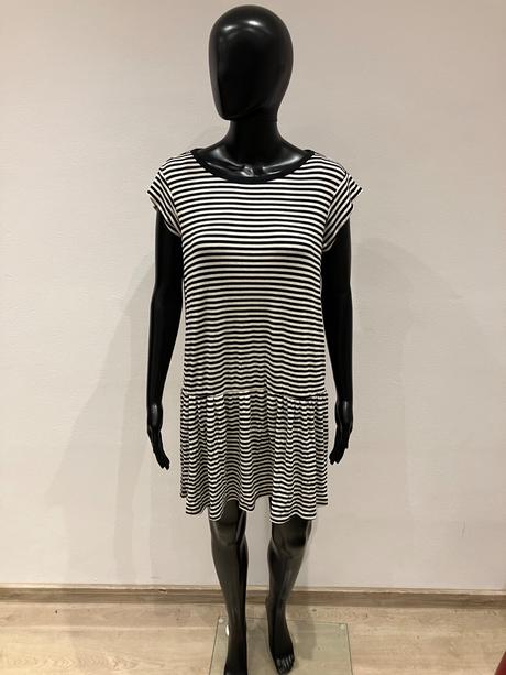 Dievčenské čierno-biele pásikavé šaty (14r.), original marines,164