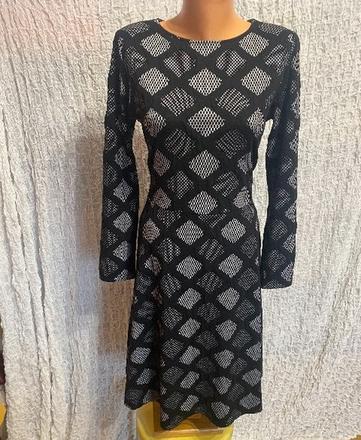 Čierno-sivé melanžové úpletové šaty veľ. 40, 40