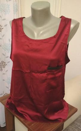 Saténový top bordový, l