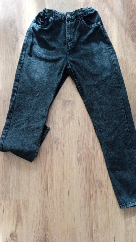 Nenosené čierne džínsy s vypraným vzhľadom, h&m,152