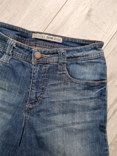 Kratase s vyšším pásom, denim,36