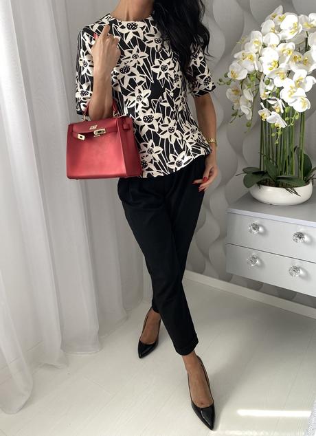 Asos - peplum kvetovaný top, s