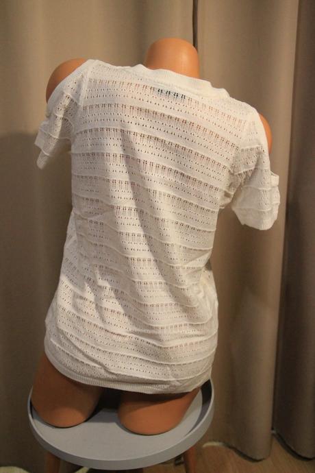 Biely pletený top, s/m, s