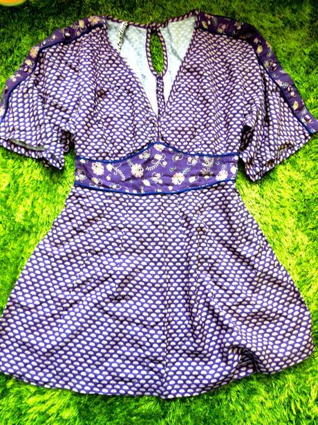 Fialova tunika s 3/4 rukavom, stradivarius,s