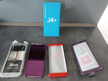 Samsung galaxy j4+, kryty aj s ochr. sklom, samsung