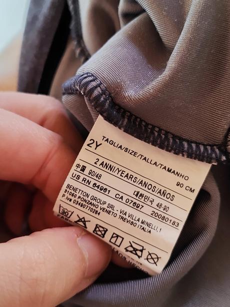 Sivá zamatová mikina benetton, benetton,98