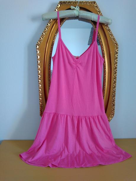 Rúžové bavlnené šaty, amisu,s