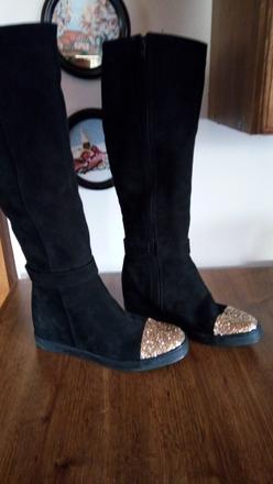 Cizmicky z pravej koze so zlatou spicou,dvapouzit, 40