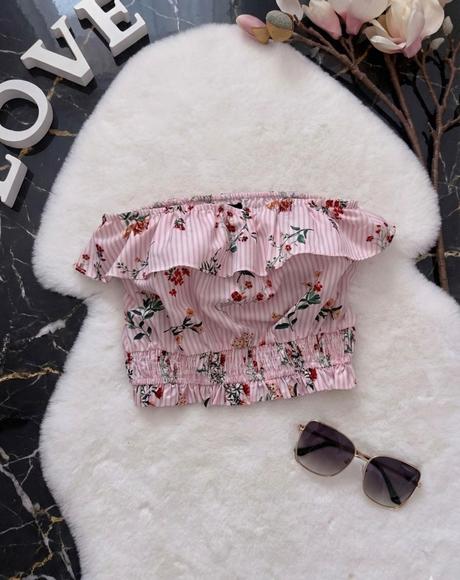 Crop top s volánom, forever friends,s