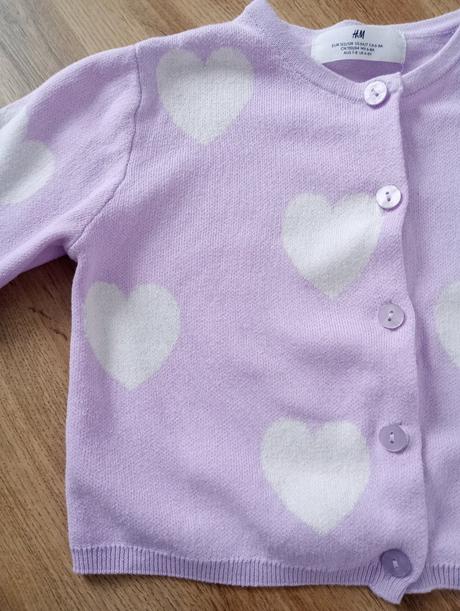 H&m svetrík/bolero so srdiečkami 122/128, h&m,122