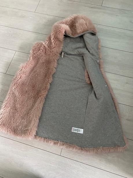 Kožušinová vesta s kapucňou, next,164