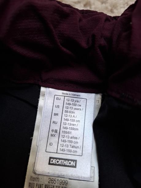 Turistické nohavice, decathlon,152