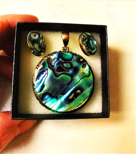 Starožitná súprava náušnice + medajlón, 