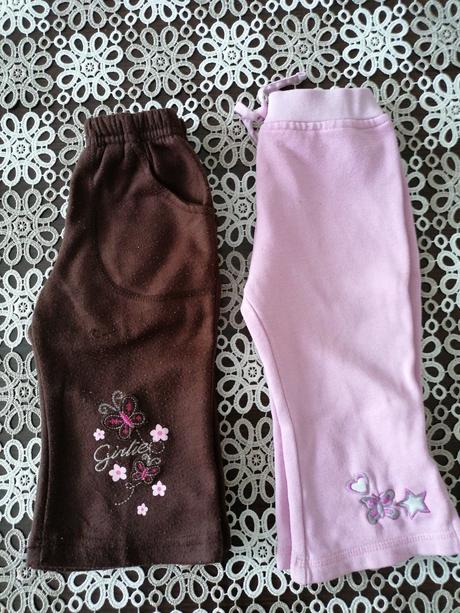 Dievčenské teplákove nohavice 74(6-9m) 2ks, 74