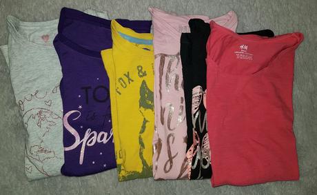 6ks trička dlhý rukáv, 158