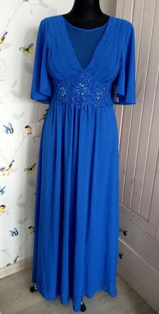 Nádherné kráľovsky modré spoločenské šaty, m