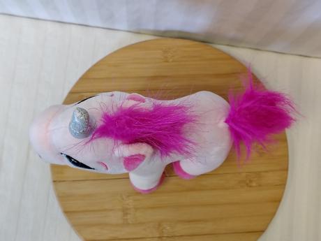 Plyšový jednorožec s trblietavým rohom, 27 cm,