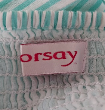 Pásikavé zelenobiele letné šaty, orsay,m