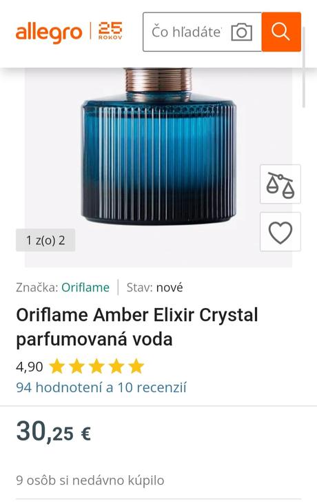 Oriflame amber elixir crystal parfumovaná, 