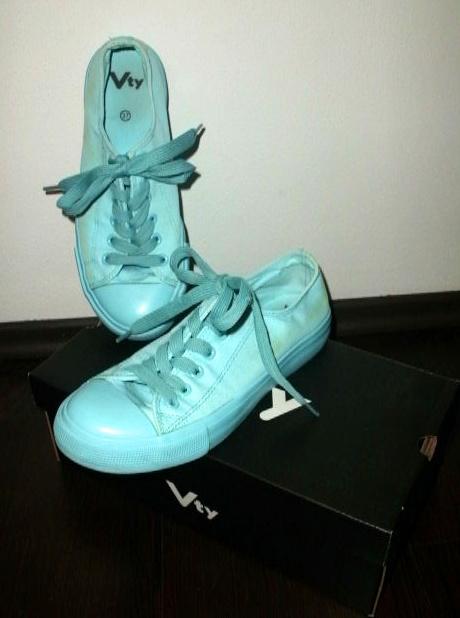 Štýlové tenisky v mentolovej farbe - veľ. 37, 37