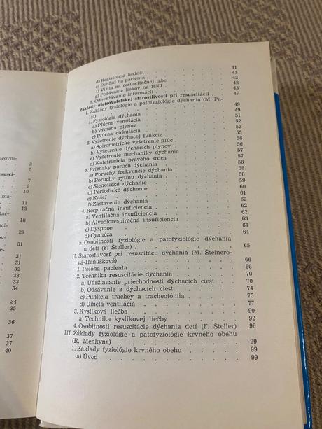 Resuscitácia a pooperačná starostlivosť,