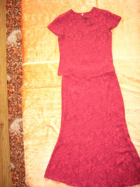 Červený kostým, 3-kombinácia, veľkosť č. 38, 38