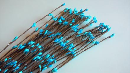 Ozdobné bobuľové vetvičky 40 cm tyrkys, 