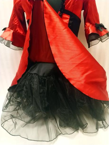 Dámsky červeno čierny kostým šaty, cotteli coll, s,