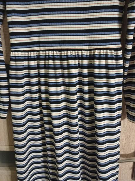 Pruhované midi šaty, xs