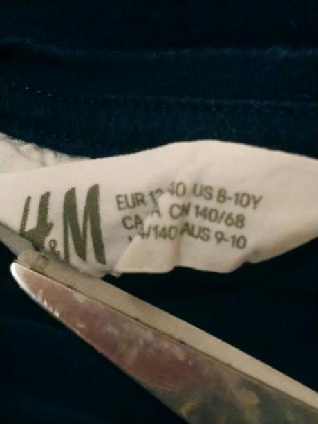 Dievčensky modrý top s motívom, h&m, 134-140, h&m,140